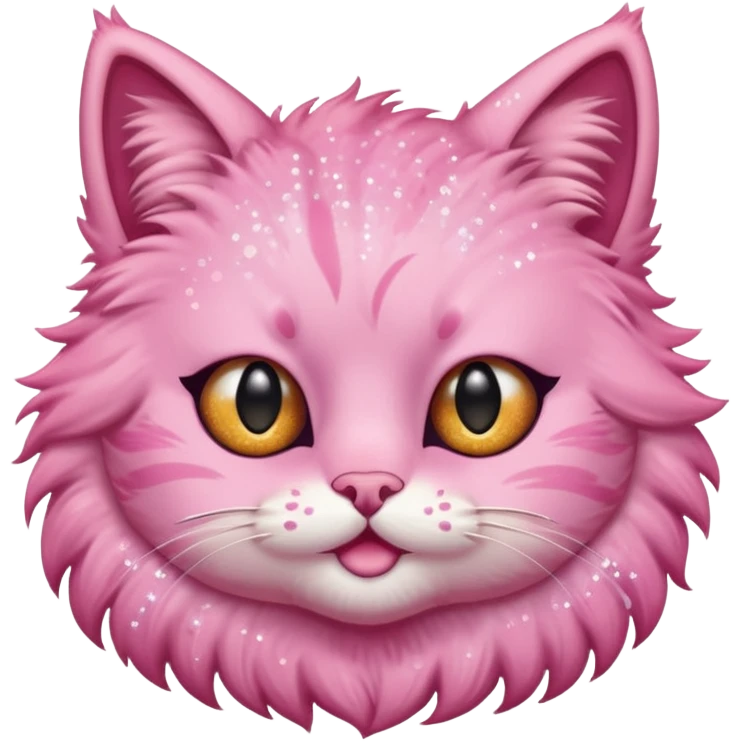pink cat with glitter winking its right eye emoji