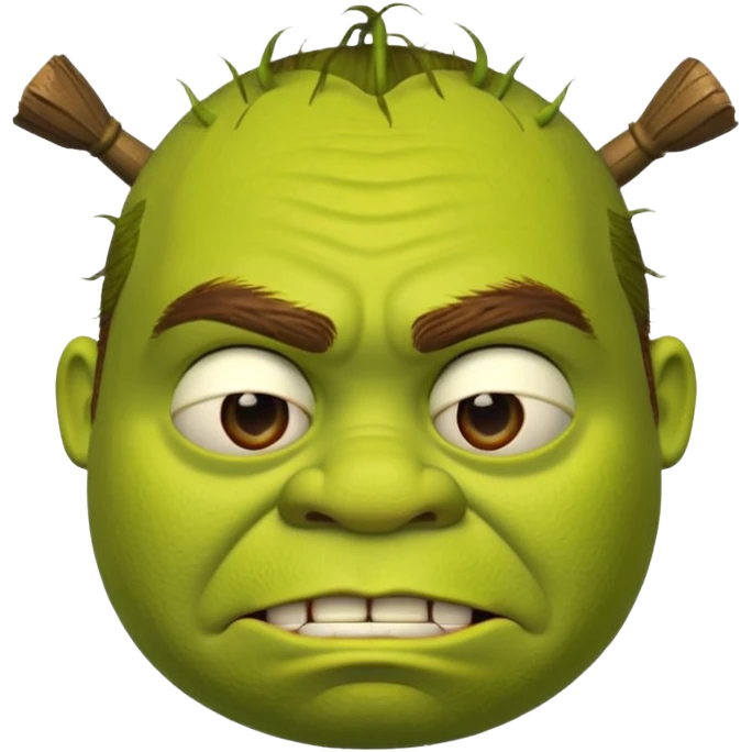 a shrek emoticon made from periods emoji