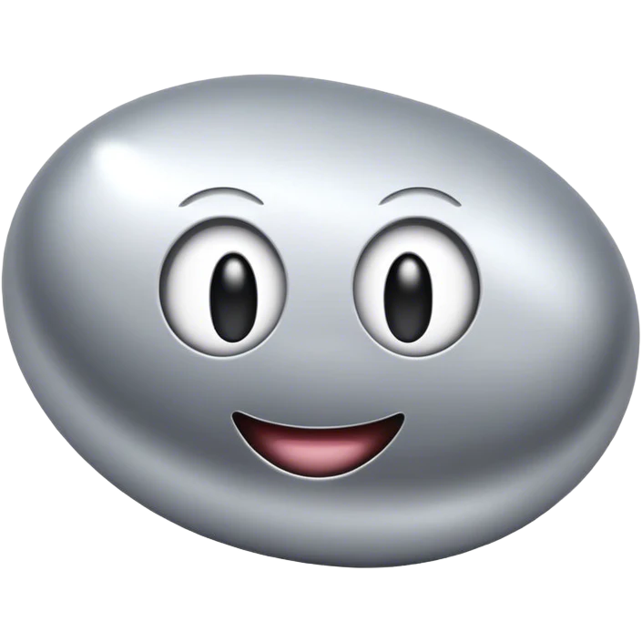 Silver metallic bean emoji