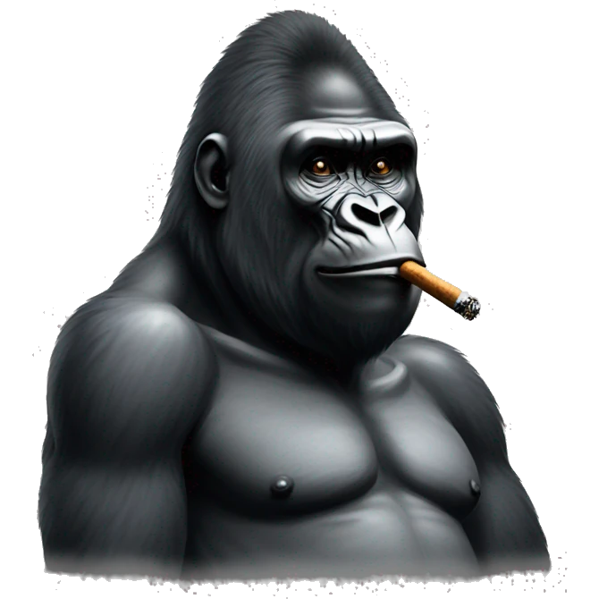 Gorilla smoking  emoji