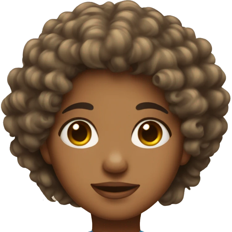 Girl with curly hair and poofy hair emoji