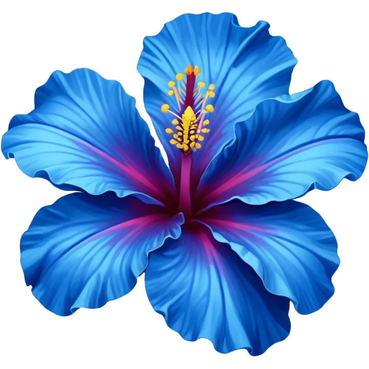 Blue hibiscus flower emoji