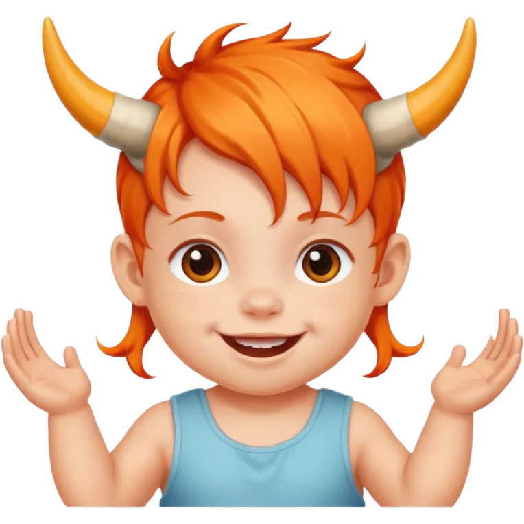 baby with horns and orange hair emoji