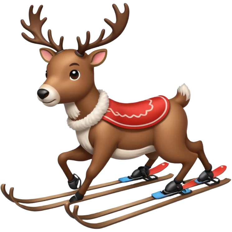 
reindeer skiing emoji