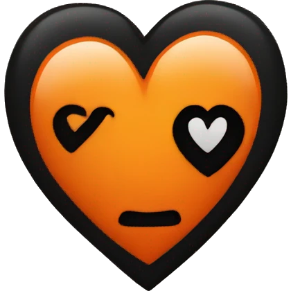 orange and black heart emoji
