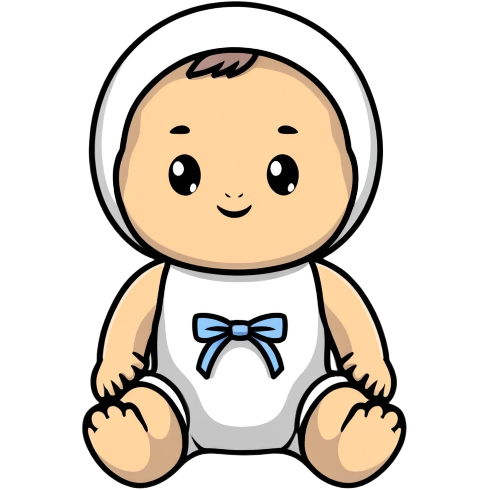 Pastel pink baby doll toy emoji