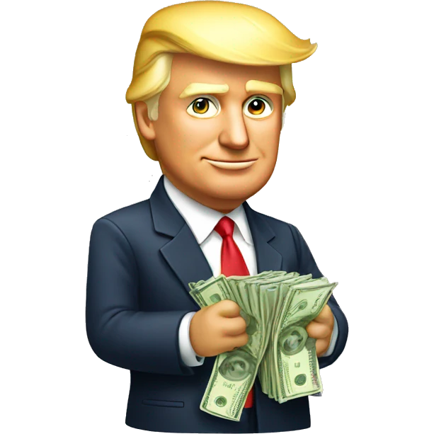 donald trump with money emoji