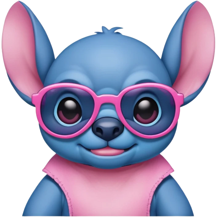 stitch con occhiali da sole rosa emoji
