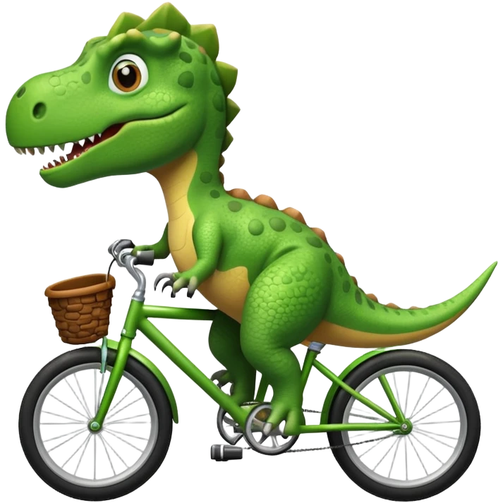Dinosaur riding bike emoji