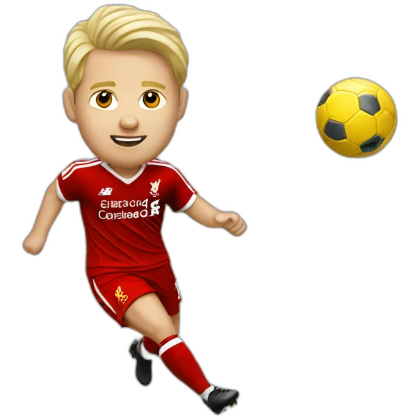 blonde liverpool player kicking emoji