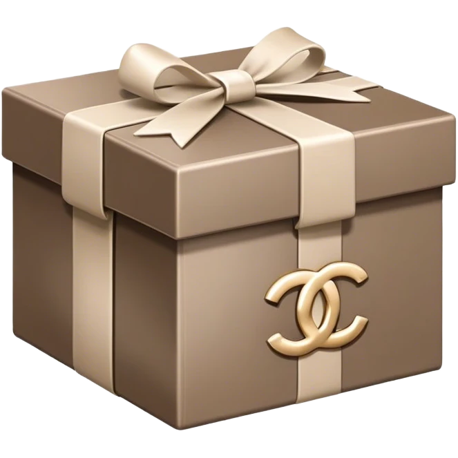 Taupe chanel-logo gift box emoji