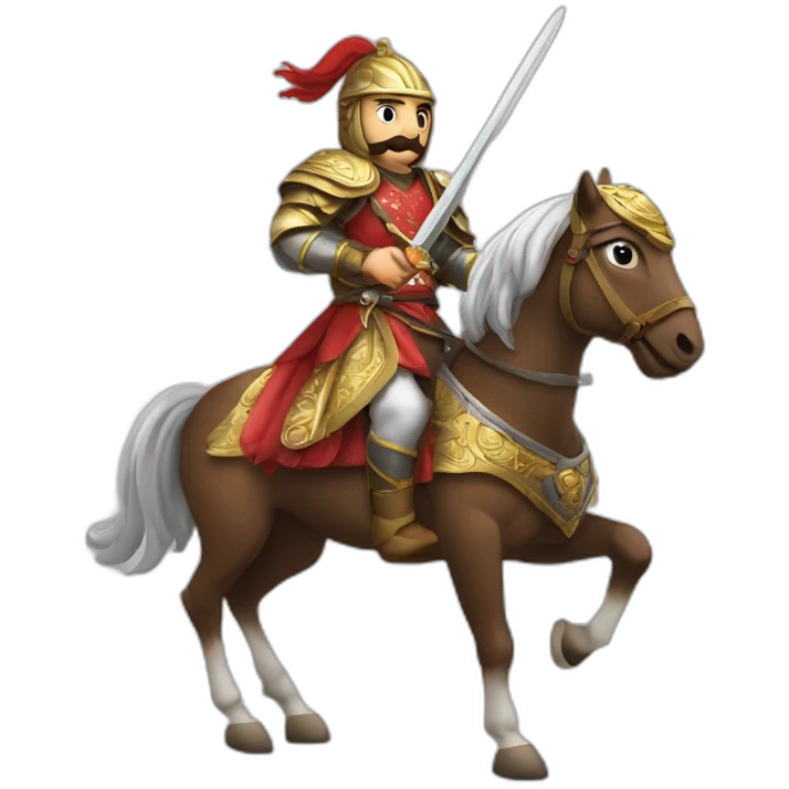 yavuz sultan selim riding a horse and holding a sword emoji