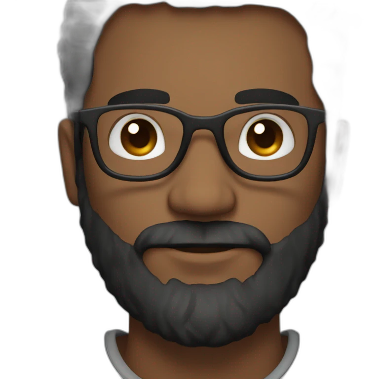 dark bearded guy in glasses with big brown eyes emoji