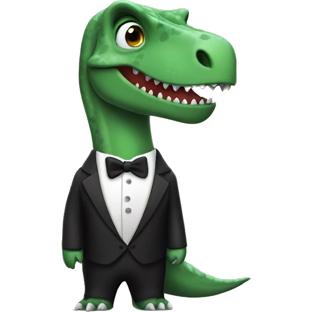 Dinosaur in a tux emoji