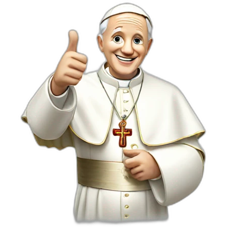 pope giving thumbs up emoji