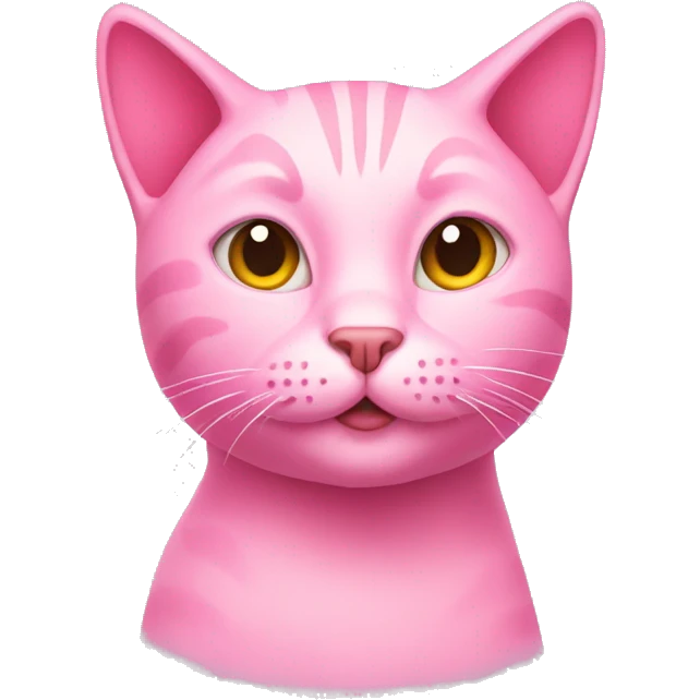 pink cat with  emoji