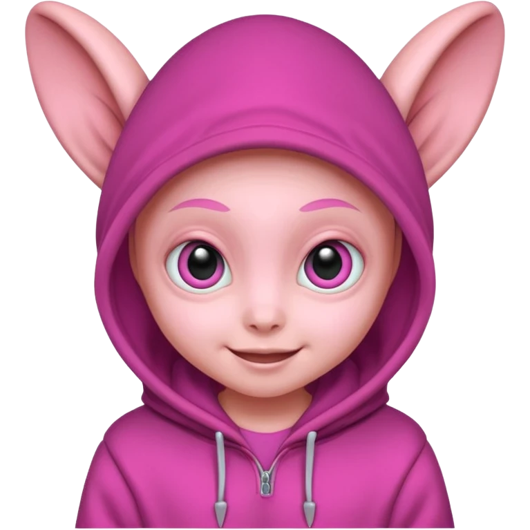 Aliens Pink, hoodie, cute big eyes, big ears emoji