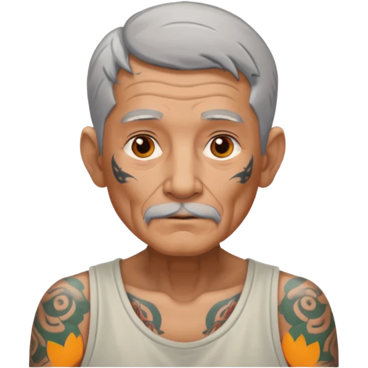 elderly man with tattos emoji