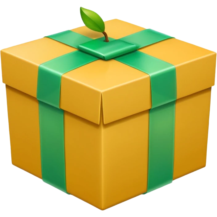 apple style emoji of a box heavily wrapped in light green tape emoji