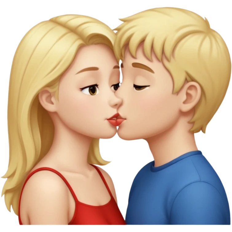 A cute girl kiss a boy  emoji
