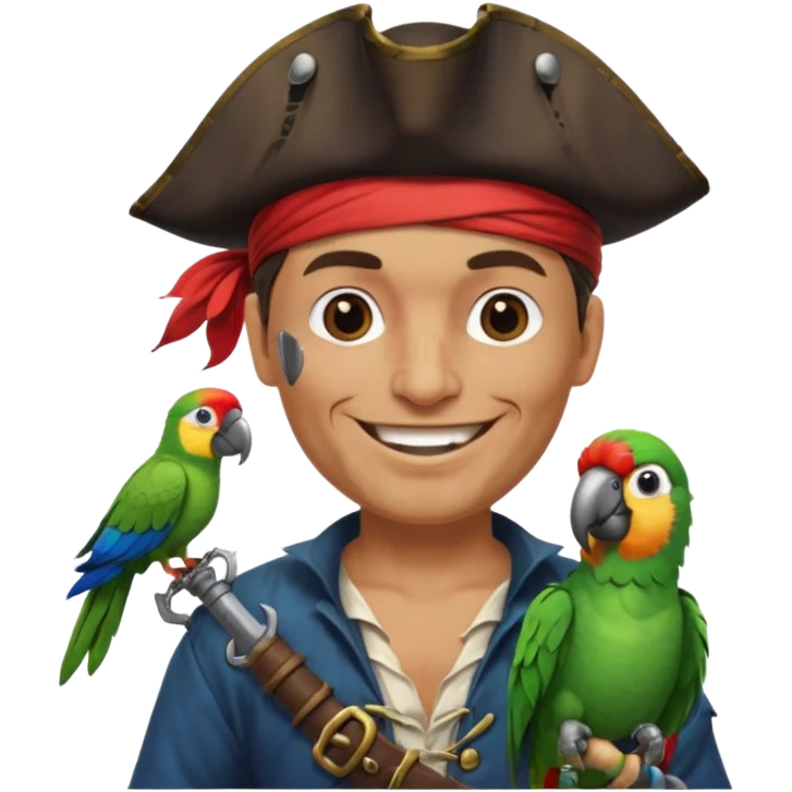 pirate and parrot emoji