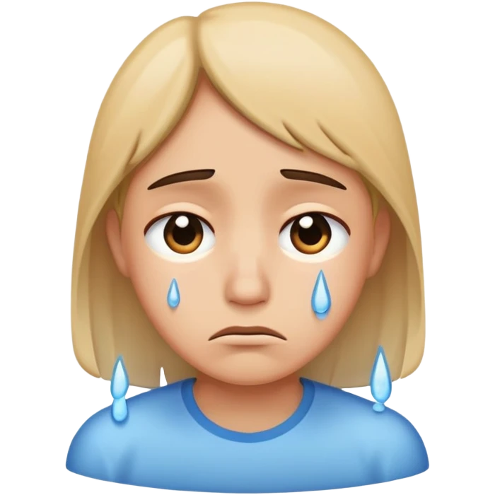 sad face with tears streaming down emoji