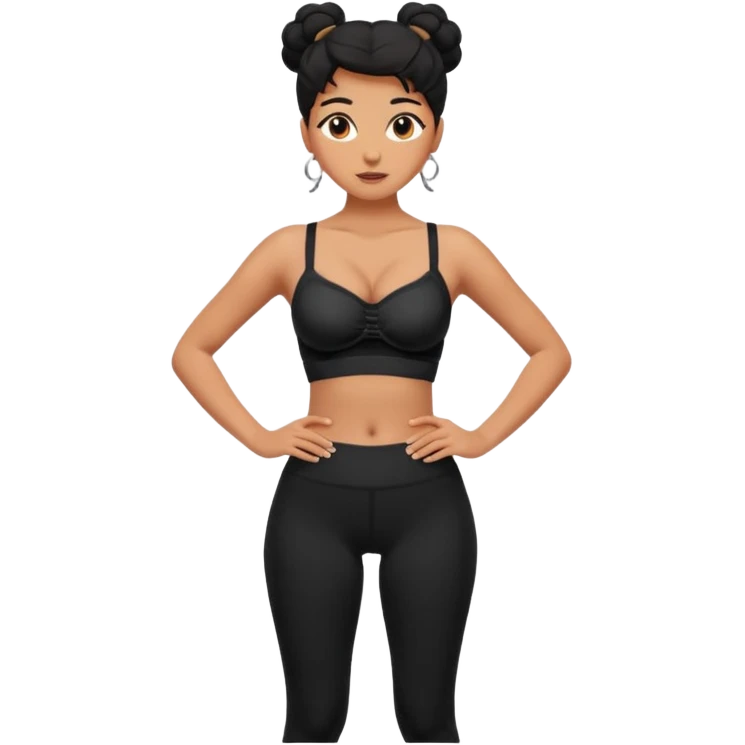 legging brassière noir gonflé nombril femme  emoji