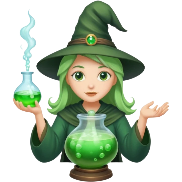 green witch cooking potion emoji