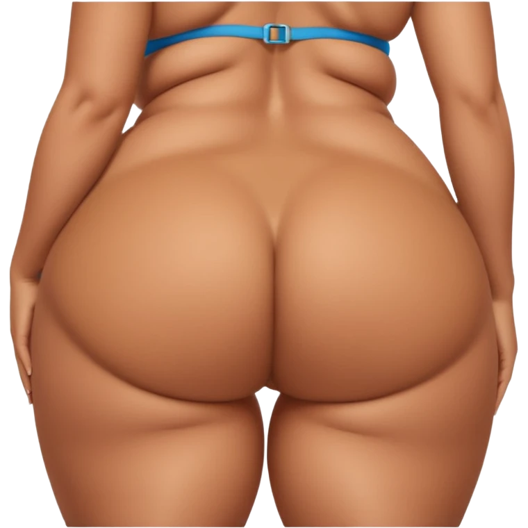 woman diagonally facing away from camera, big round fat buttcheeks, butt out and showing in its entirety, sexy woman  emoji