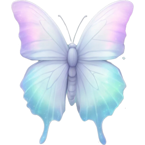 Pastel white iridescent nebula butterfly emoji