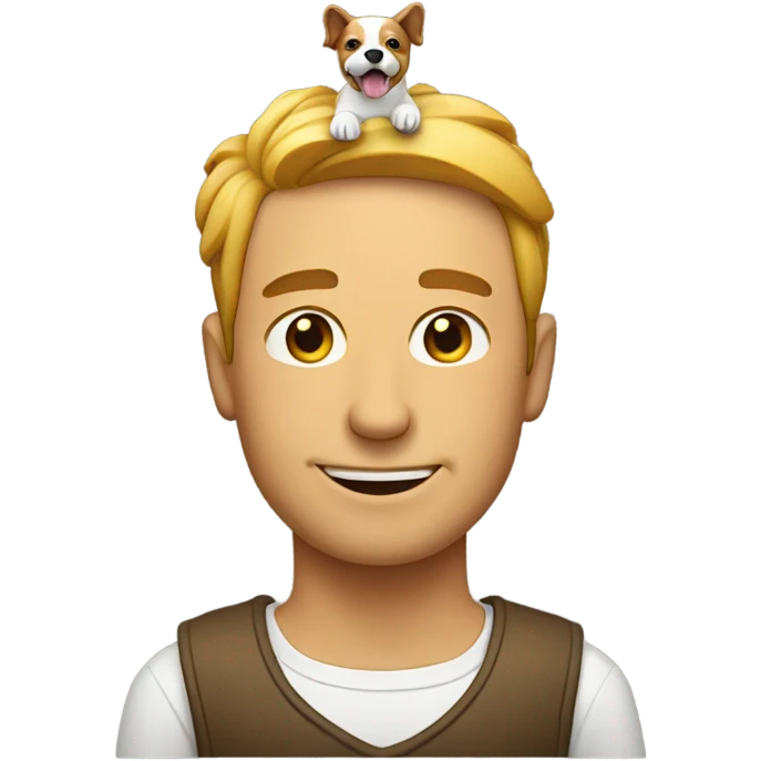 A man with a dog on its head emoji