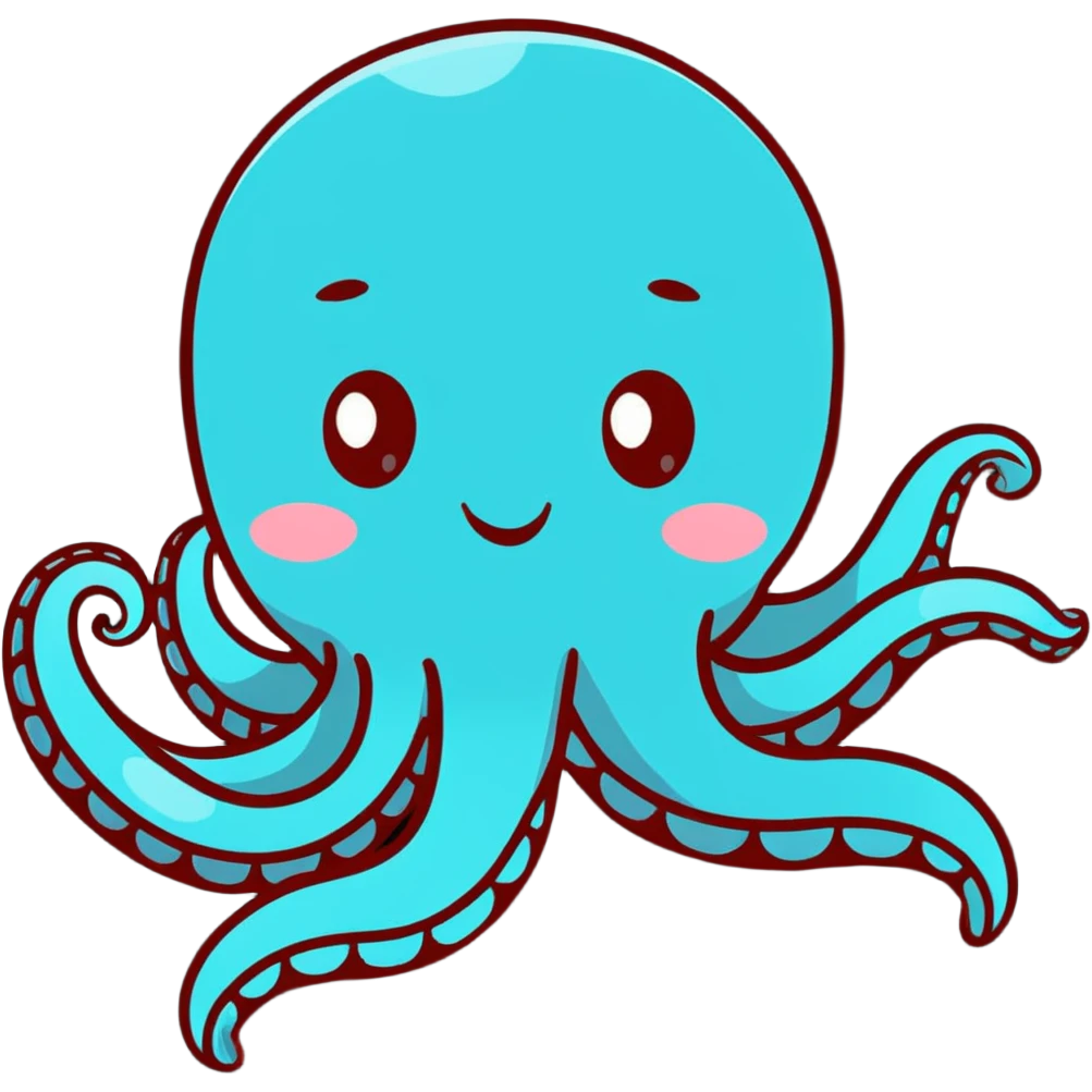 friendly octopus swimming emoji