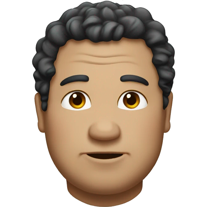 An overweight middle-aged man with black curly hair. emoji