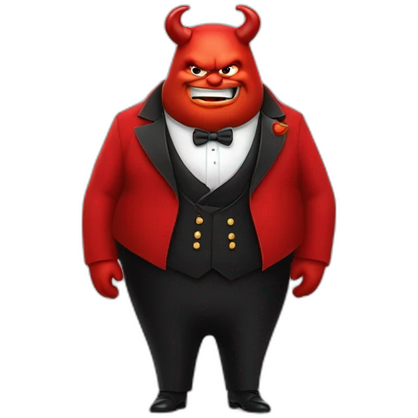 a fat red devil in a tailcoat emoji