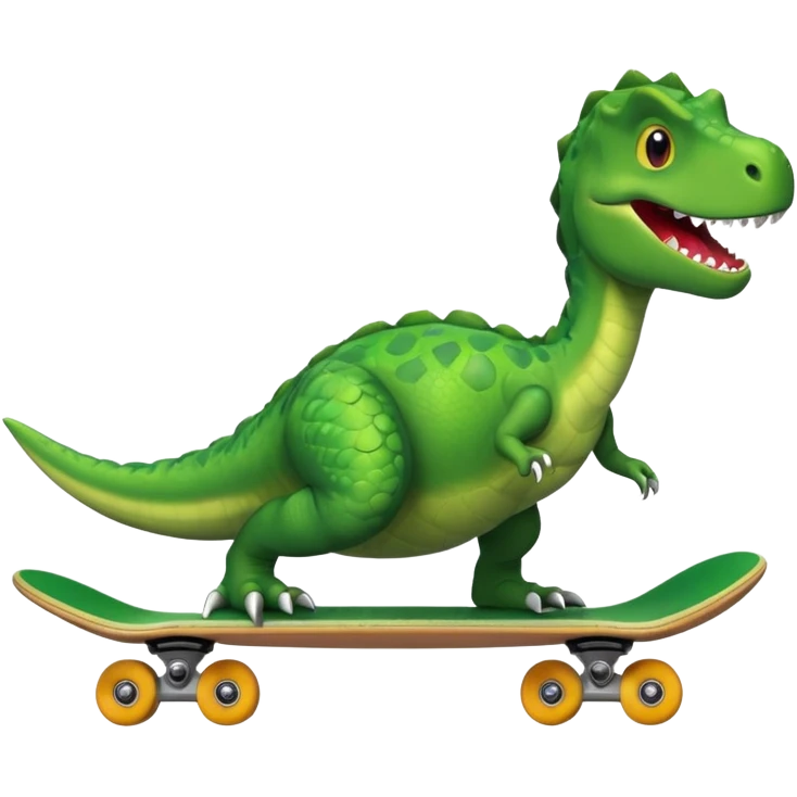 Dinosaur on a skateboard emoji