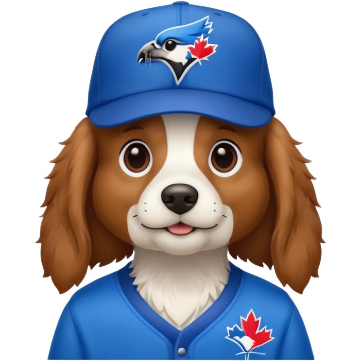 king charles dog with blue jays hat on emoji