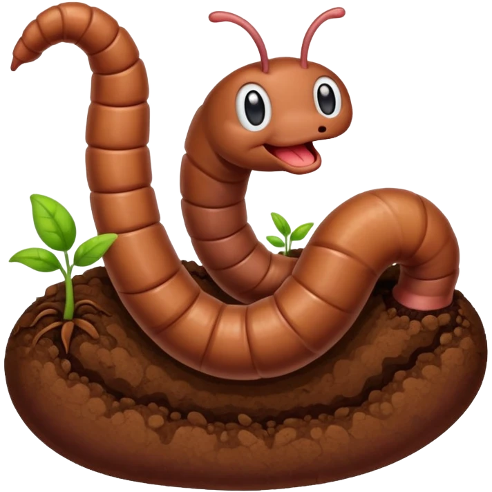 singing earthworm emoji