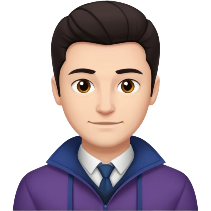 Connor Storrie as ilya rozanov from heated rivalry smirking emoji