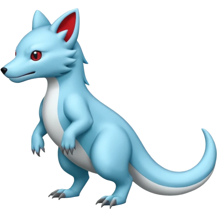 White Colorless Cold Salamence-Sprigatito-wolf  (full body) emoji