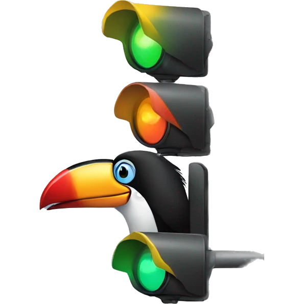 Toucan at traffic light  emoji