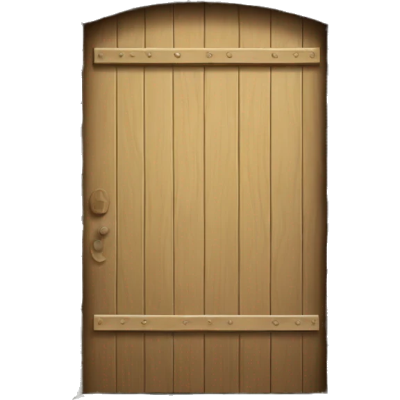 wooden door in stone wall emoji