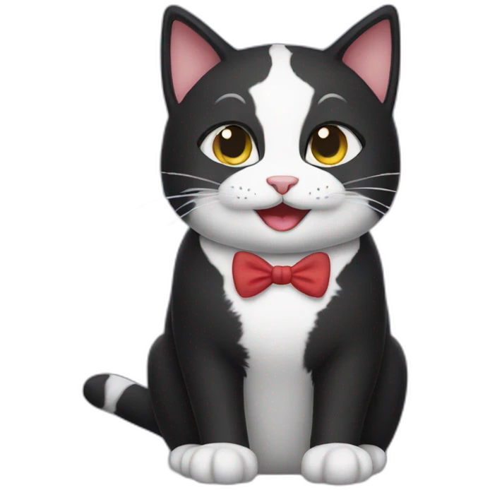 happy tuxedo cat emoji