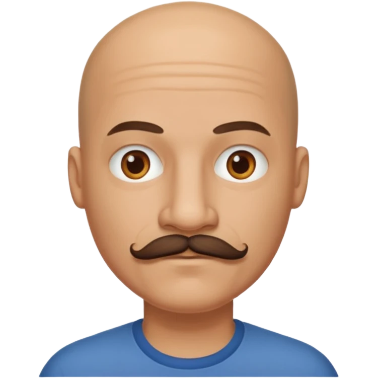 player bald and mustache  emoji