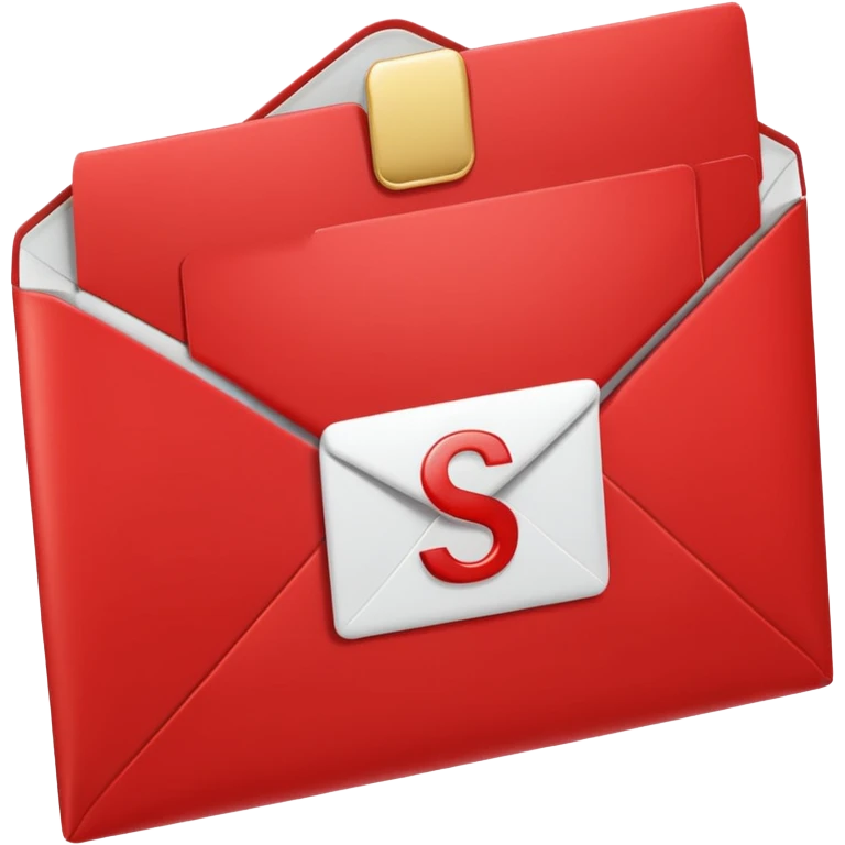 red envelope letter with white "S" logo emoji