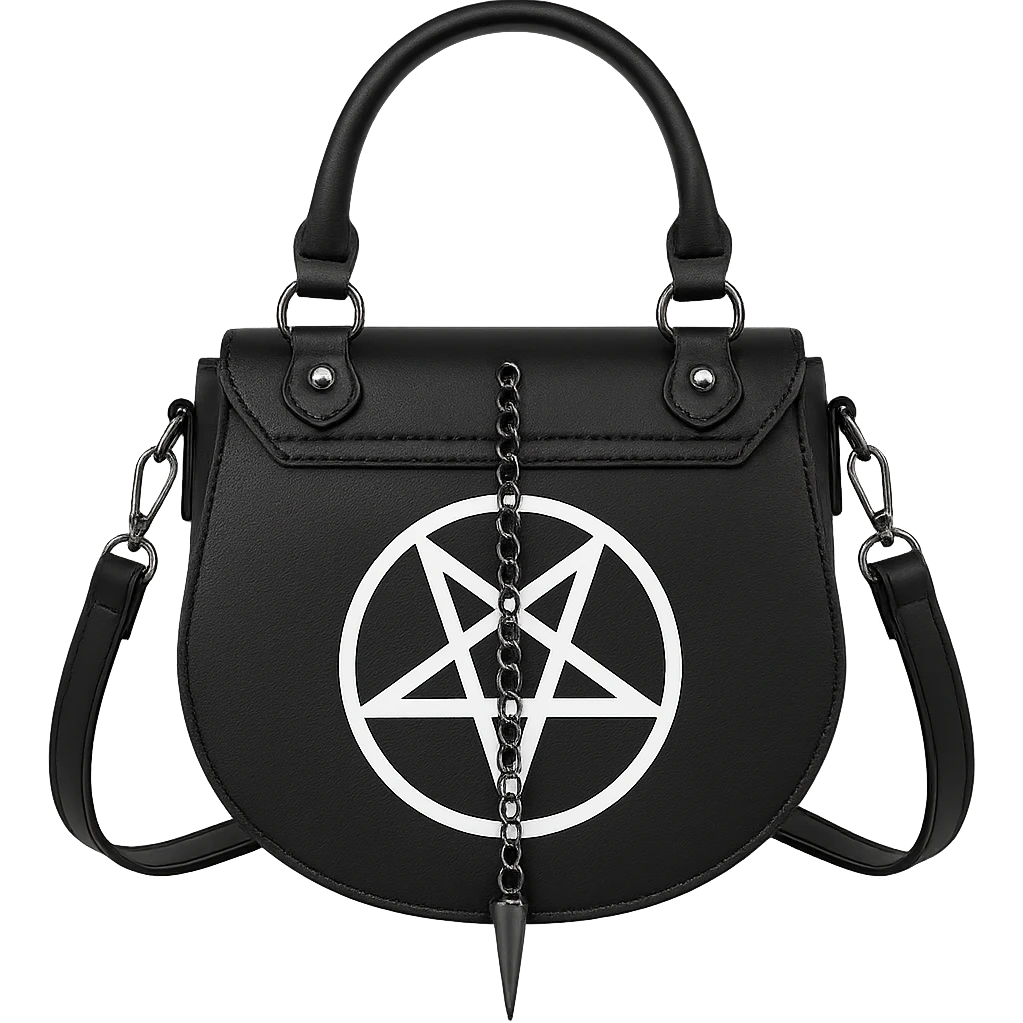 Back white goth purse without background explore emoji