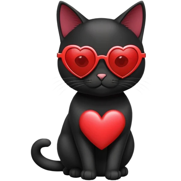 black cat wearing heart-shaped sunglasses emoji