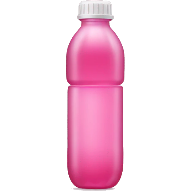 plastic bottle with crystaline pink liquid emoji