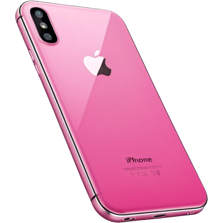  pink  pink iPhone lying flat, sleek modern design, soft reflections, realistic style, minimal background, isolated on transparent background emoji