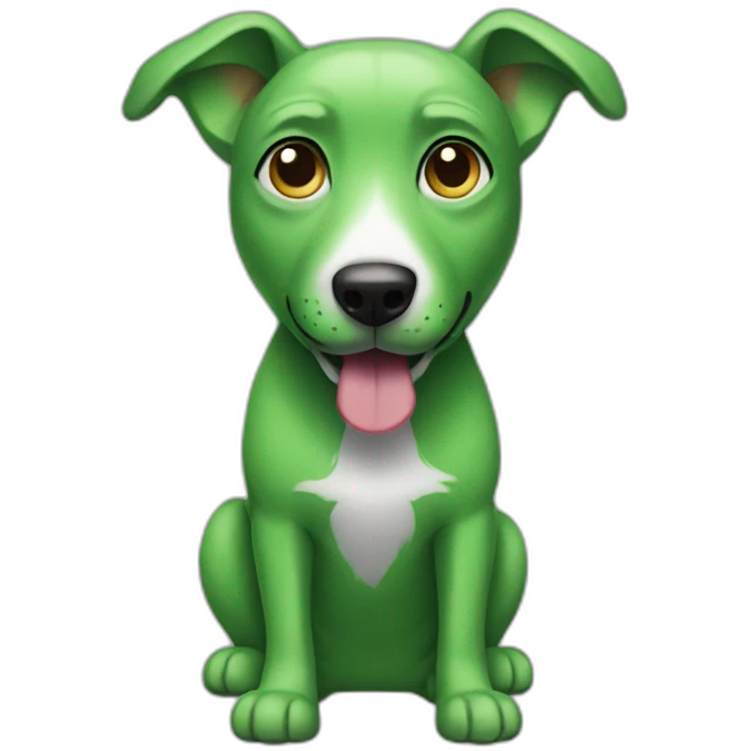 Green dog emoji