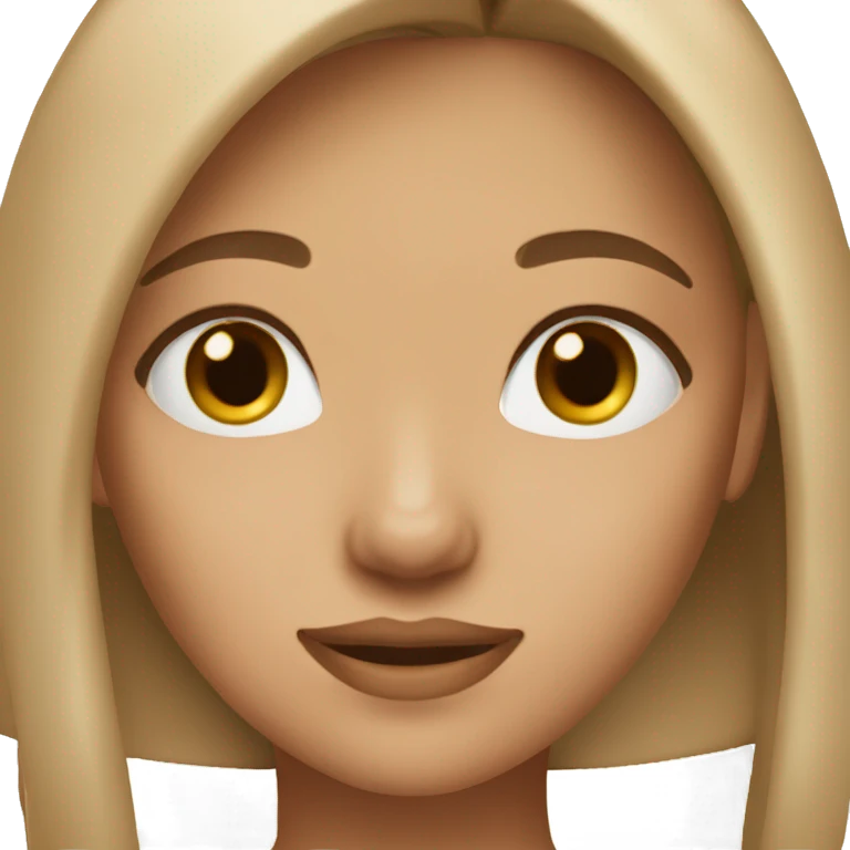 Light brown and straight hair girl with brown eyes and nose piercing emoji